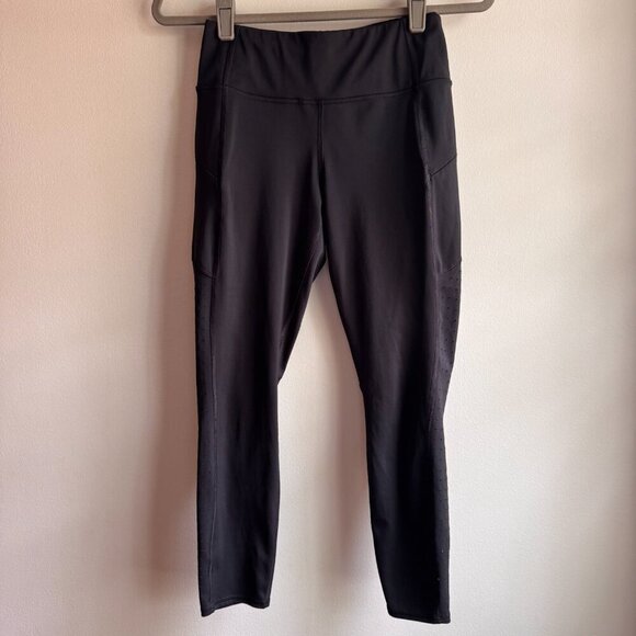 Athleta Womens Black Leggings Size Small S with zipper pockets and cutout design - Picture 3 of 10